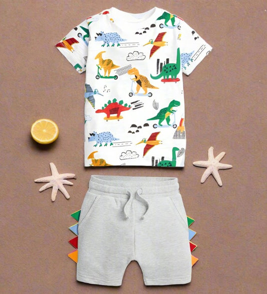 Short sleeved children's suit cotton boys' suit