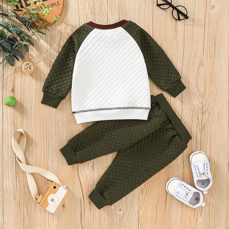 Infant and child casual long sleeve vests pants two-piece set