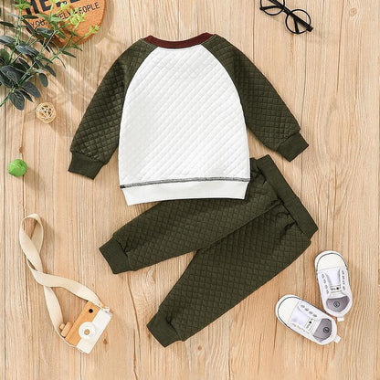 Infant and child casual long sleeve vests pants two-piece set