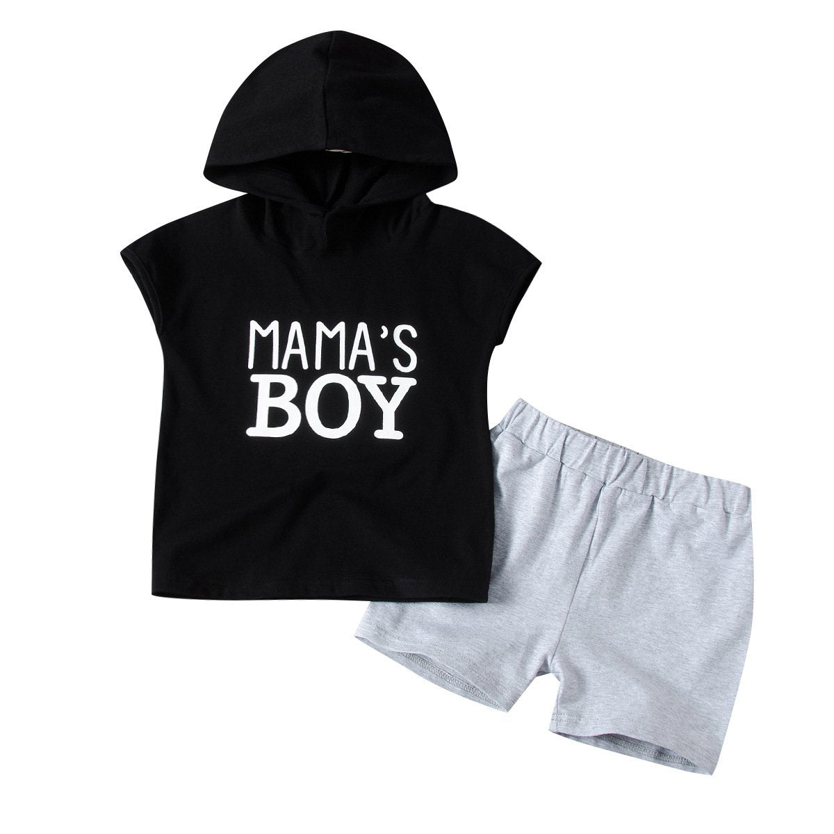 Boys' Hooded Vest T-shirt + shorts two-piece casual sweatpants set