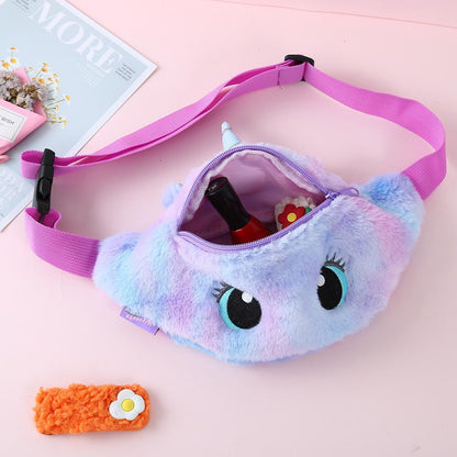 Unicorn Cartoon Plush Shoulder Bag | Purse For Girl