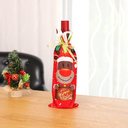 Christmas Decorations Red Wine Bottle Cover Party Supplies