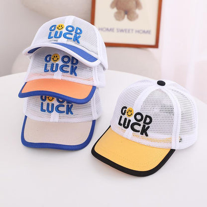 Good Luck Smiley Kids Mesh Sunshade Mesh Cap