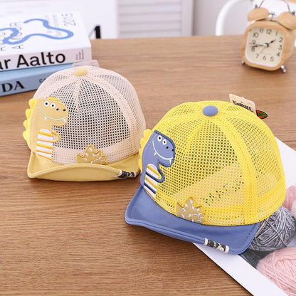 Children's Outdoor Cute Dinosaur Print Mesh Cap