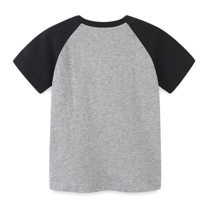 Boys' short sleeve T-shirt knitted cotton cartoon printed children's T-shirt