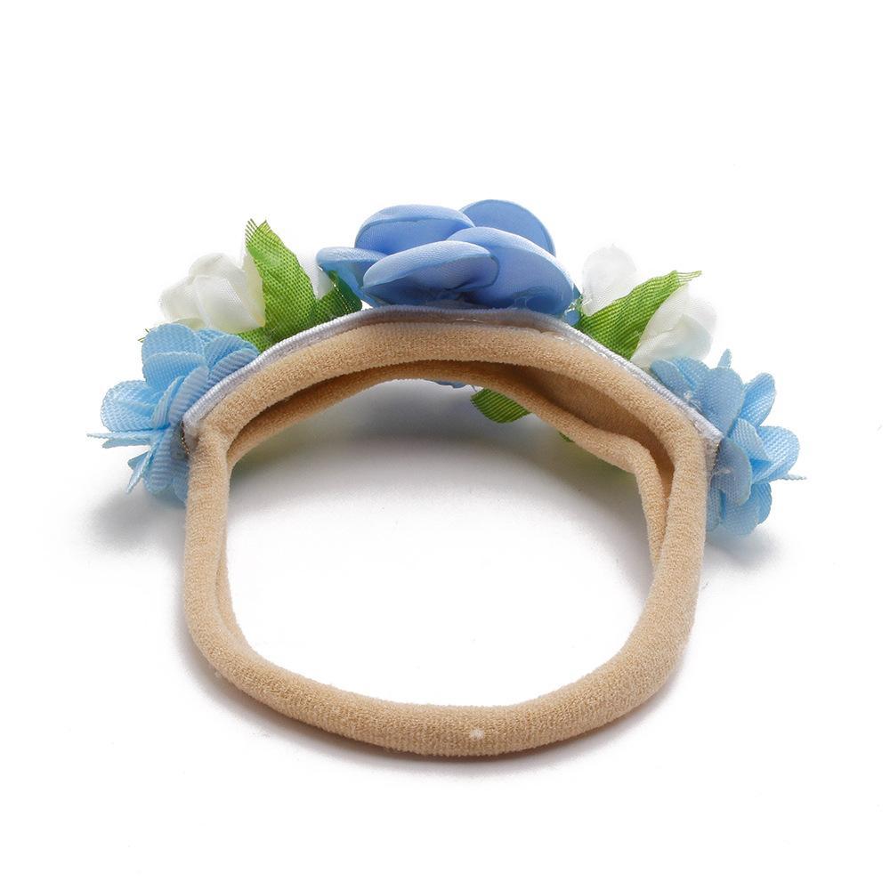 Baby Beige Pearl Rhinestone Nylon Headband