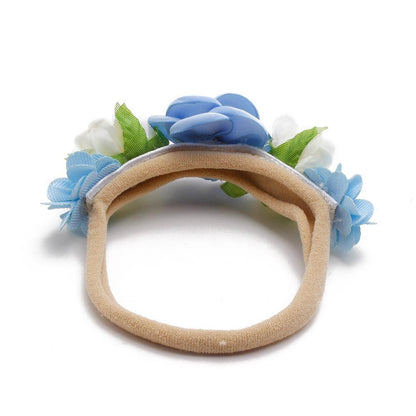 Baby Beige Pearl Rhinestone Nylon Headband