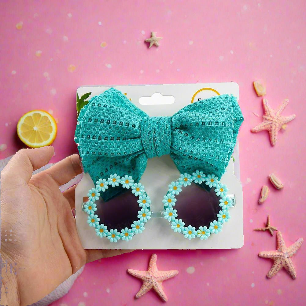 Children's Sunflower Sunglasses Headband Set