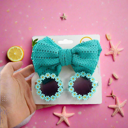 Children's Sunflower Sunglasses Headband Set