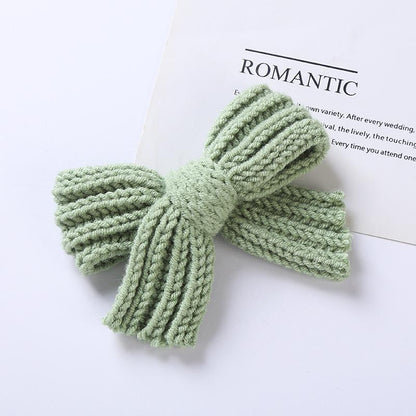 Children's Wool Bow Hairpin