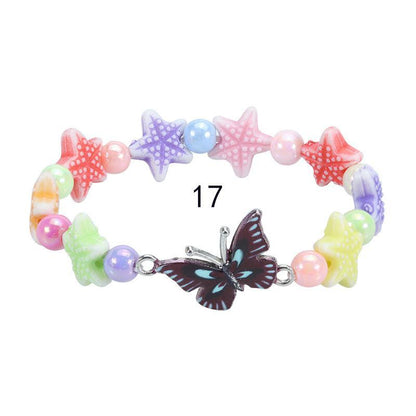 Children's Colorful Beaded Bracelet Colorful Butterfly Bracelet