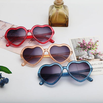 Children's Cute Heart-shaped Anti Ultraviolet Sunglasses