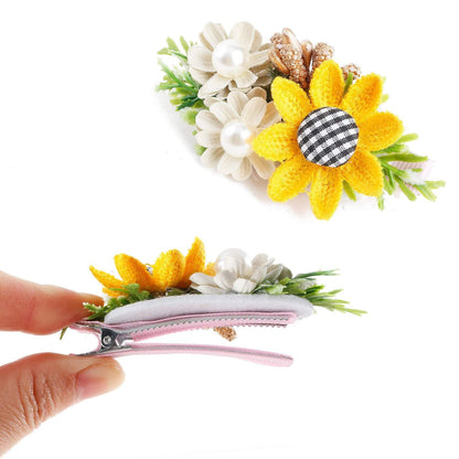 Pink Simulation Headflower Hair Accessories
