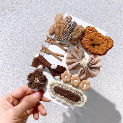 Er Plush Cartoon Bear Hairpin