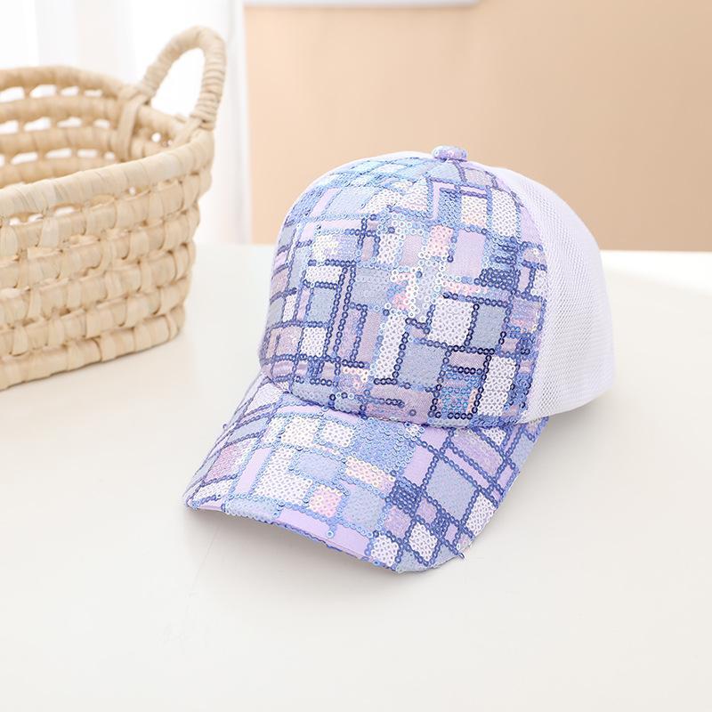 Summer Colorful Sequin Stitching Children's Mesh Cap
