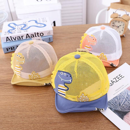 Children's Outdoor Cute Dinosaur Print Mesh Cap