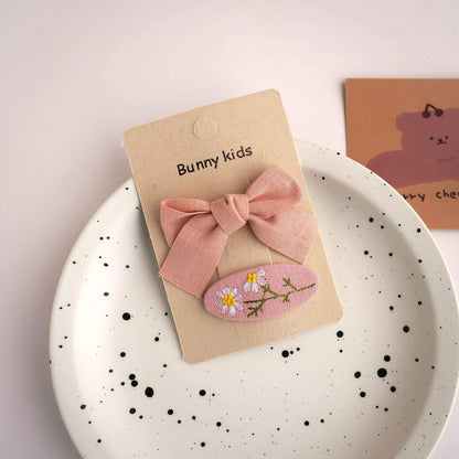 Children's Fabric Cartoon Bow Hairpin