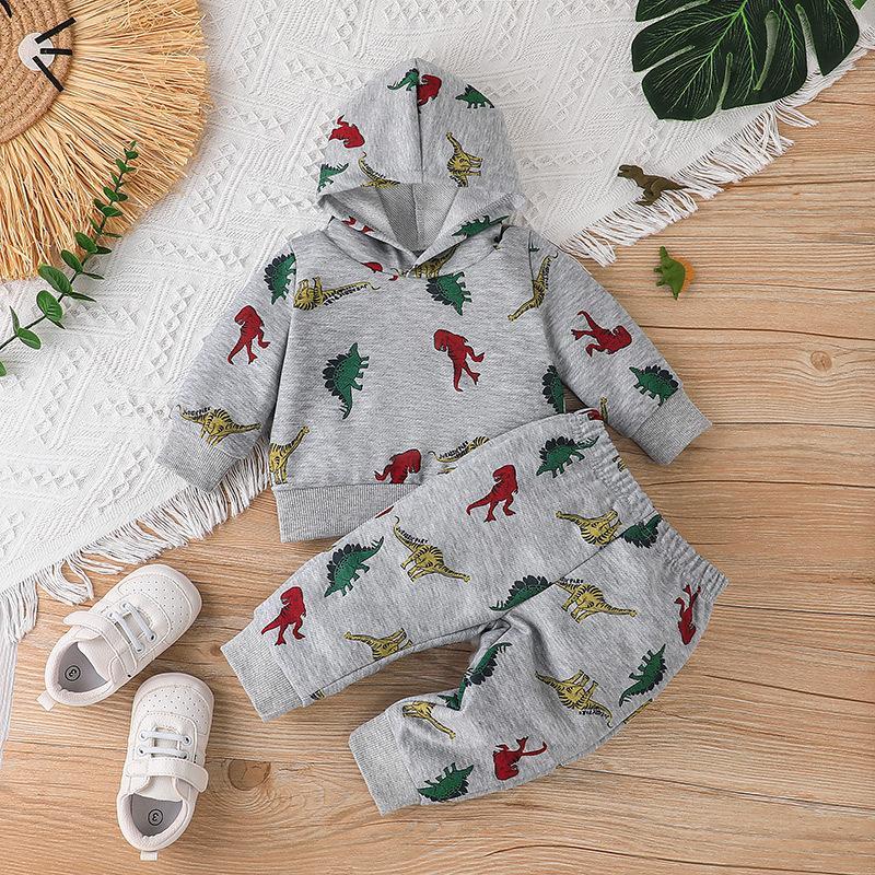 Children's Spring and Autumn Long Sleeve Hat Wear Pants Set