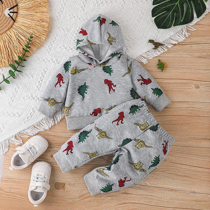 Children's Spring and Autumn Long Sleeve Hat Wear Pants Set