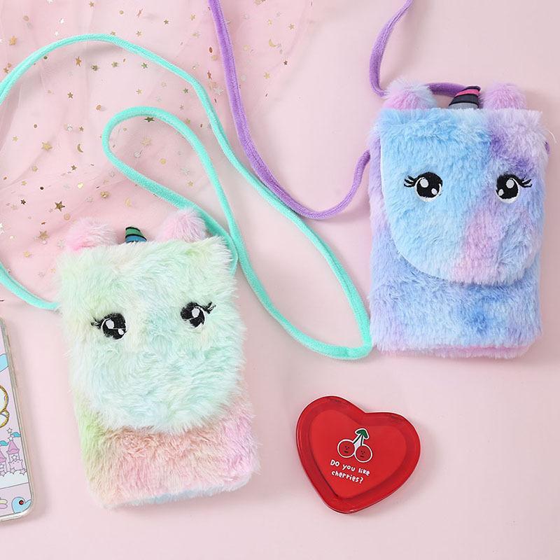 Cartoon Plush Shoulder Bag Children Unicorn Plush Coin Purse