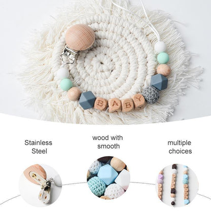 Beech Nipple Clip Handmade BABY Silicone Beads Anti-drop Chain