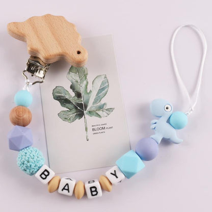 Natural Beech Baby Pacifier Clip Silicone Anti-drop Chain