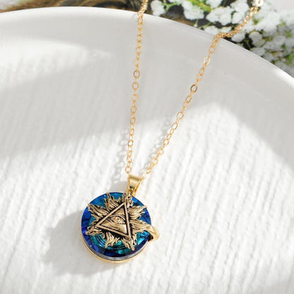 Fashion Round Crystal Blue Evil Eye Necklace