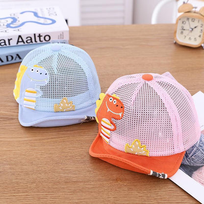 Children's Outdoor Cute Dinosaur Print Mesh Cap