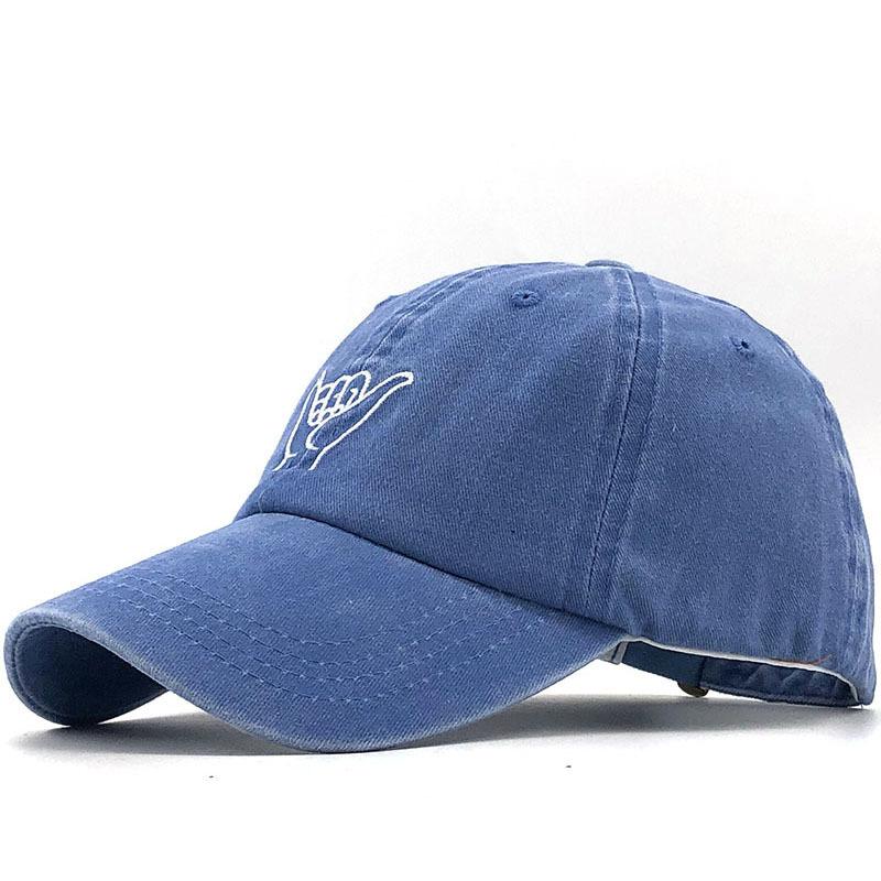 2PCS Washed cotton Gesture Embroidered Baseball Cap Wholesale