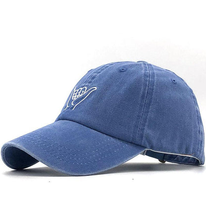 2PCS Washed cotton Gesture Embroidered Baseball Cap Wholesale