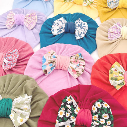 Cute Printed Bow Hat Children's Comfortable Warm Baby Hats