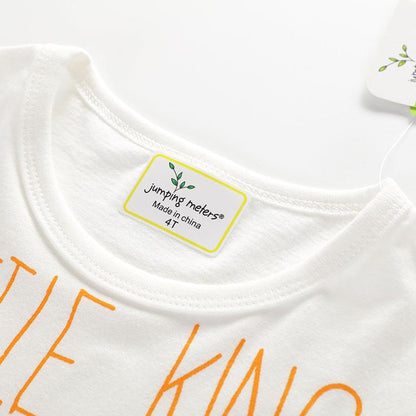 Little lion print round neck cartoon short sleeve T-shirt