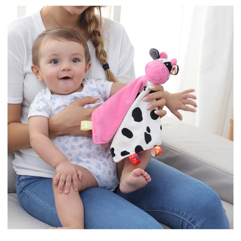 Baby Animal Comfort Towel with Rattle Plush Toy
