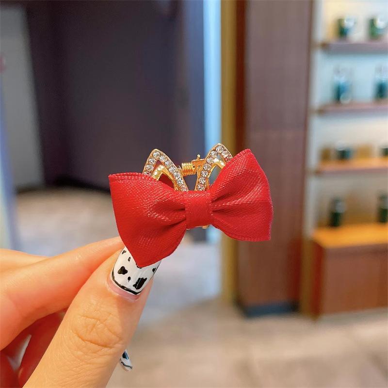 Children's Bow Rhinestone Crown Hairpin