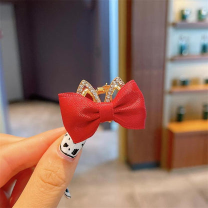 Children's Bow Rhinestone Crown Hairpin