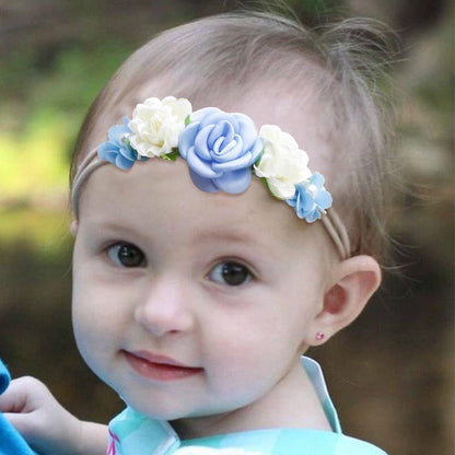 Baby Beige Pearl Rhinestone Nylon Headband
