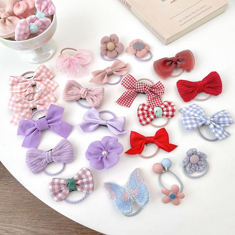 Children's Color Bow Hair Rope High Elasticity