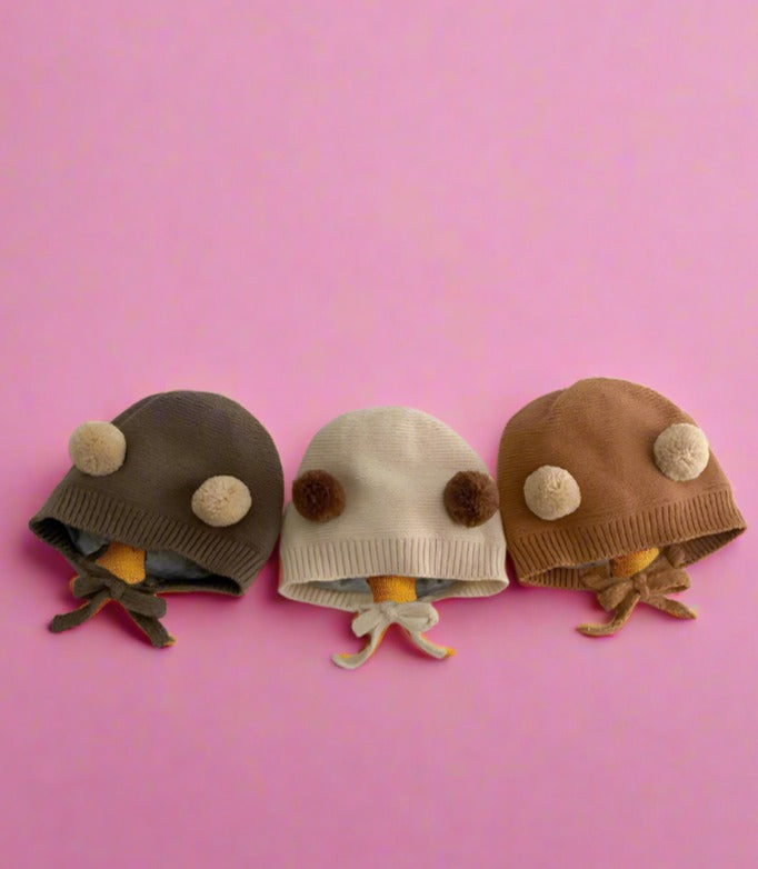 Baby Thickened Knit Hat Ear Wool Cap
