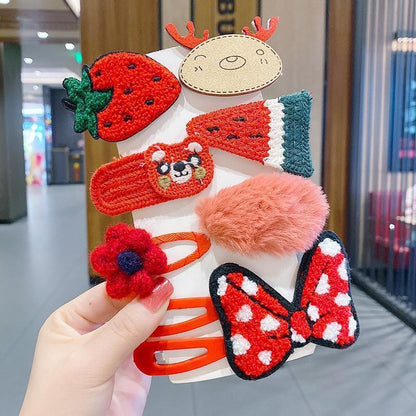 Plush Children Cartoon Hairpin