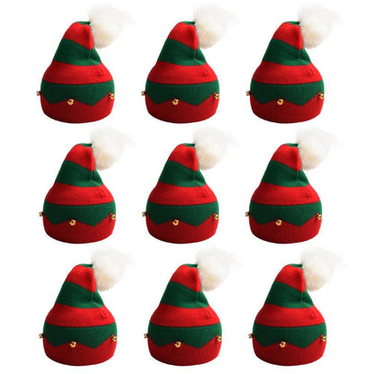 Christmas fur ball bell children's wool hat