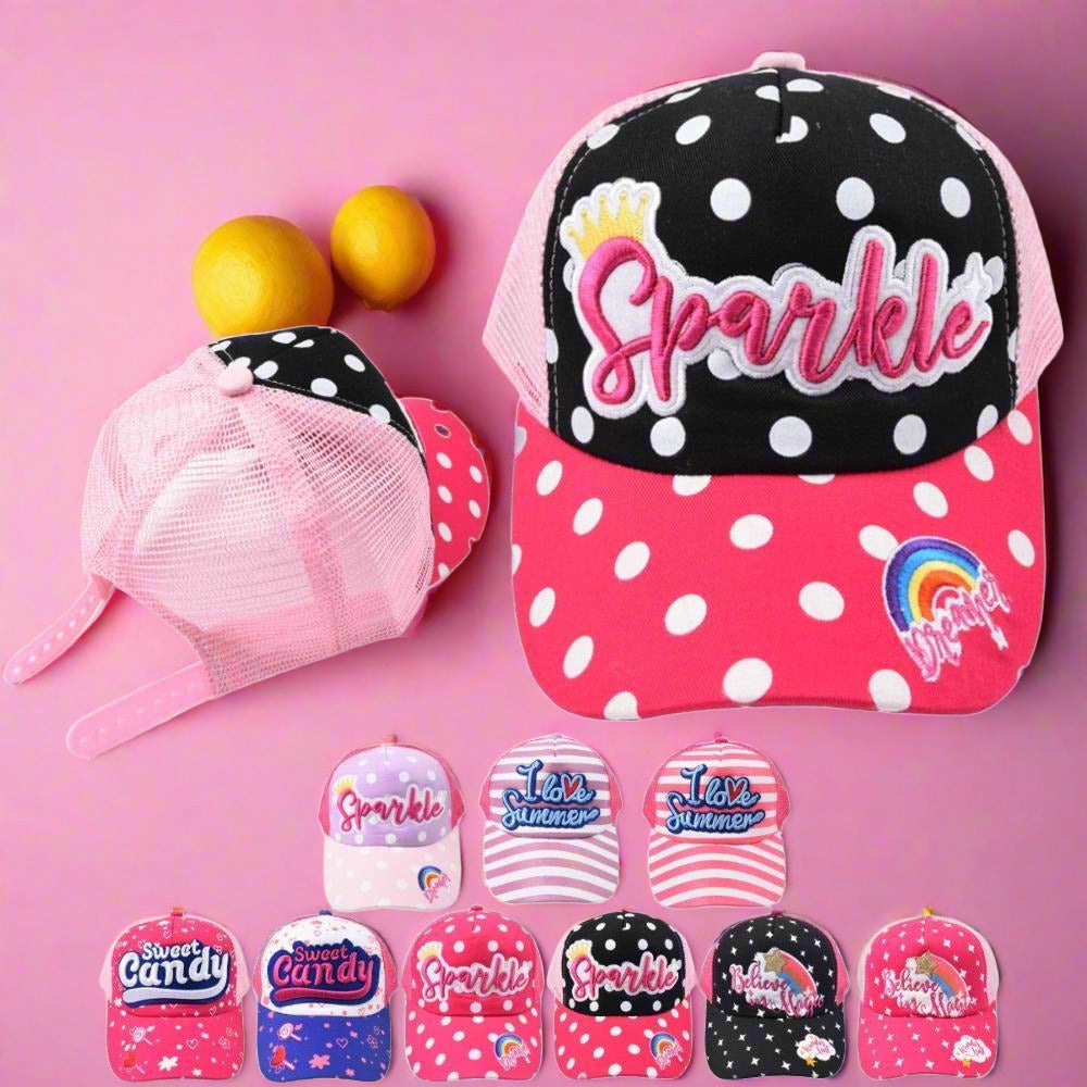 Children's Embroidered Letter Baseball Cap Sunshade Net Hat