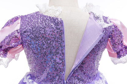 Snow white snow and ice long hair Princess Dress