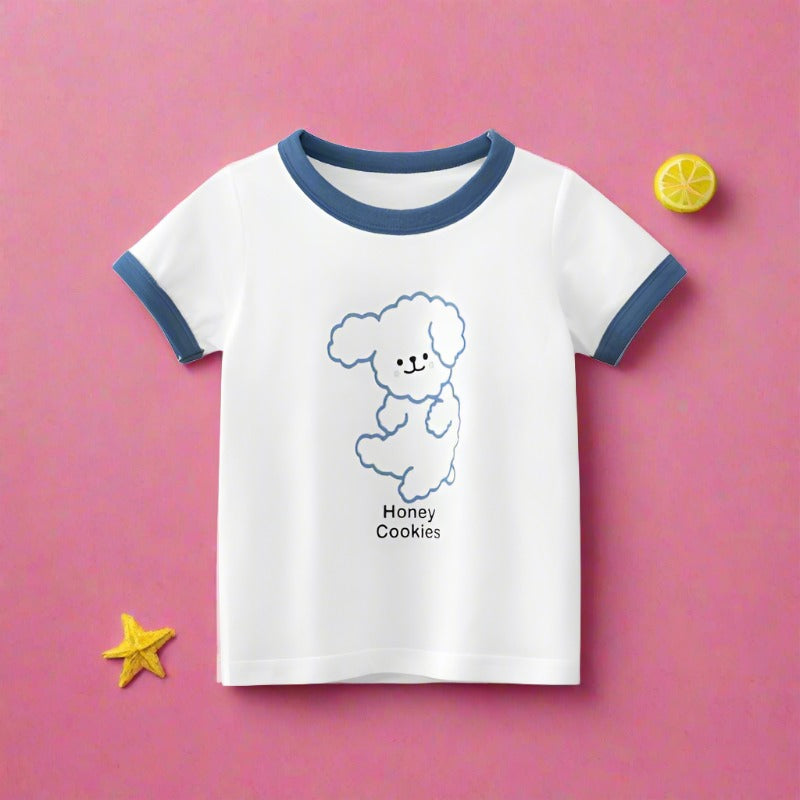 Girls cartoon short sleeve T-shirt