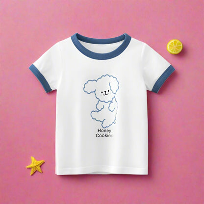 Girls cartoon short sleeve T-shirt
