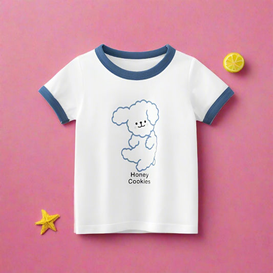 Girls cartoon short sleeve T-shirt