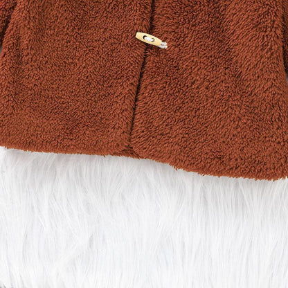 Children's Grain Fleece Hooded Cardigan Coat