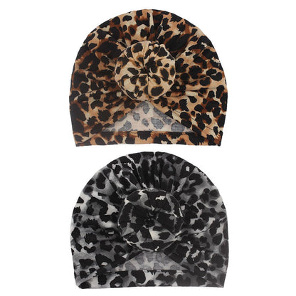 Children's Printed HAT Baby Leopard Doughnut Hat Baby Hat