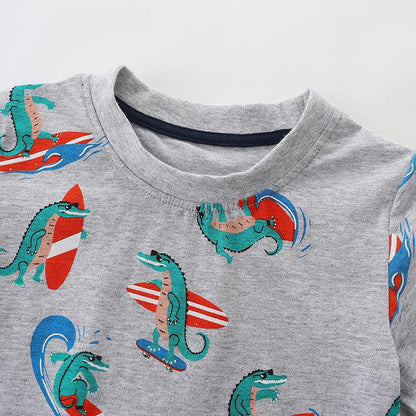 Children's short sleeved T-shirt cartoon printed boys' top