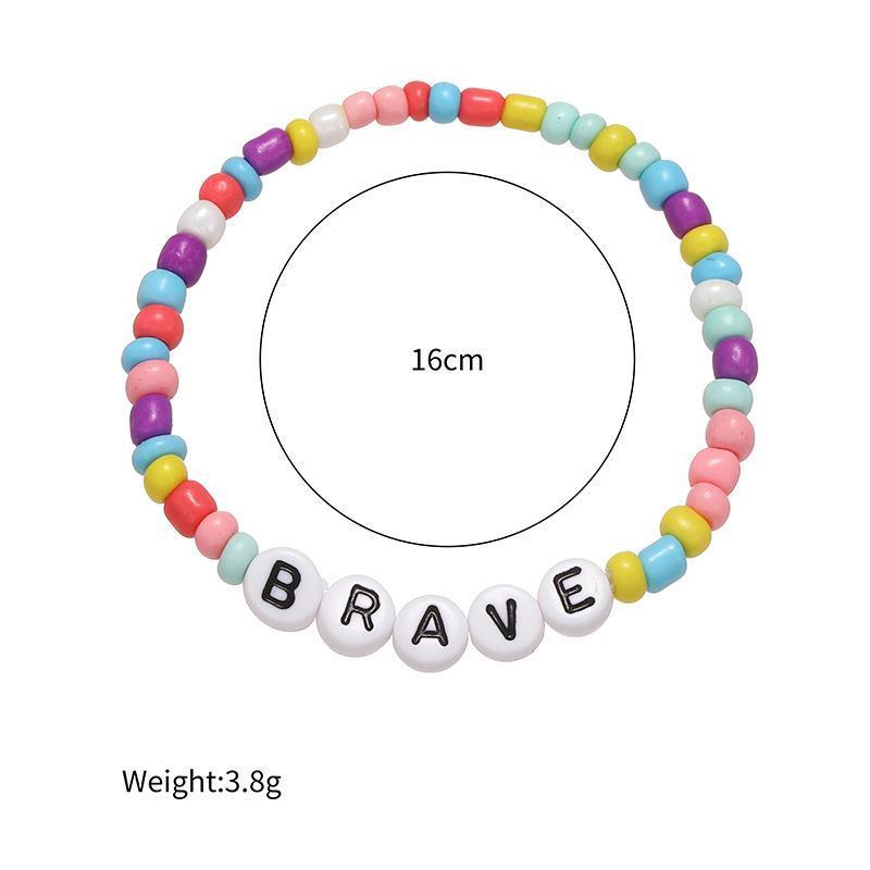 Hand-made Letter Encouraging Word Children's Bead Bracelet
