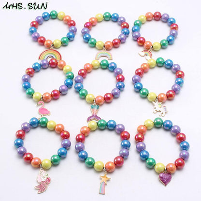 Rainbow Beaded Bracelet for Children